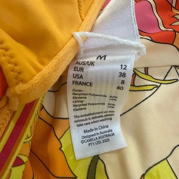 Camilla Multicolor Floral One Piece Swimsuit Size Medium - Picture 7 of 16